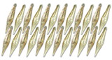 LEDgen ORN-FIN-24PK-SFLN-GO 24 Pack Gold Finial Ornament with Snowflake and Line Glitter Design
