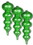 LEDgen ORN-FIN2-07-LG-3PK 3 Pack 7" Lime Green Finial Ornaments with Glitter Swirl Design