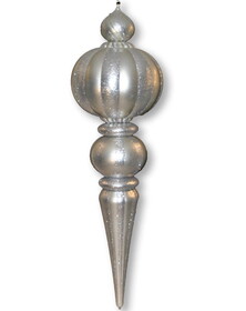 LEDgen ORN-OVS-53-SLV 53" Silver Oversized Finial with Glitter Enhancement