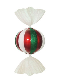 LEDgen ORN-OVS-CDY-36-RGW 36' Red, White, and Green Peppermint Candy Ornament
