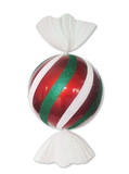 LEDgen ORN-OVS-CDY-40-RGW 3.5' Red, White, and Green Peppermint Candy Ornament