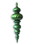 LEDgen ORN-OVS-FIN-43-GR 43" Large Green Finial Ornament with Green Glittered Stripes