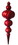 LEDgen ORN-OVS-FIN-82-RE 82" Jumbo Red Finial Ornament with Red Glittered Stripes