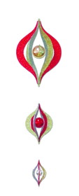 LEDgen ORN-OVS-ON-52-GRS 52" Green, Red and SIlver Dangle Ornament