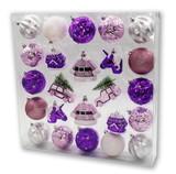 LEDgen ORNPK-AST-PSP-24 24 Pink, Purple, Silver and White Assorted Ornaments