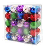 LEDgen ORNPK-ASTB-ROYAL-50 50 Pack Blue, Purple, Green Red and Clear Assorted Ball Ornaments