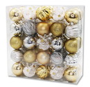 LEDgen ORNPK-ASTB-TREAS-50 50 Pack Gold, Silver and Clear Assorted Ball Ornaments
