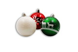 LEDgen ORNPK-BALL-MRY-16 16 Pack Red, White and Green Assorted Ball Ornaments