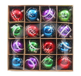 LEDgen ORNPK-BALL-ROYAL-16 16 Pack Blue, Purple, Green and Red Assorted Ball Ornaments
