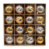 LEDgen ORNPK-BALL-TREAS-16 16 Pack Gold and Silver Assorted Ball Ornaments