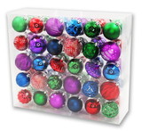 LEDgen ORNPK-BO-ROYAL-60 60 Pack Blue, Purple, Green, Red Assorted Ball and Onion Ornaments