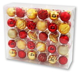 LEDgen ORNPK-BO-TRAD-60 60 Pack Red and Gold Assorted Ball and Onion Ornaments