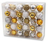 LEDgen ORNPK-BO-TREAS-60 60 Pack Gold and Silver Assorted Ball and Onion Ornaments