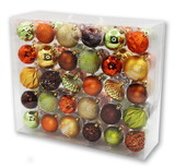 LEDgen ORNPK-BO-WOOD-60 60 Pack Lime Green, Copper, Gold, Brown Assorted Ball and Onion Ornaments