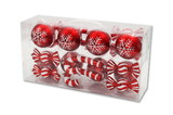 LEDgen ORNPK-CDY-RE-20 20 Pack Red and White Assorted Ornaments