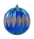 LEDgen ORNPK-DIMB-AQS-12 12 Pack Dark Blue, Aqua, Silver Assorted Ball Ornaments