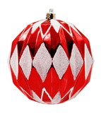 LEDgen ORNPK-DIMB-CDY-12 12 Pack Red and White Assorted Ball Ornaments