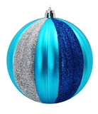 LEDgen ORNPK-STRPB-BLS-12 12 Pack Blue, Aqua and Silver Assorted Ball Ornaments