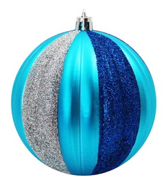 LEDgen ORNPK-STRPB-BLS-12 12 Pack Blue, Aqua and Silver Assorted Ball Ornaments