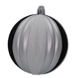 LEDgen ORNPK-STRPB-BUF-12 12 Pack Black, White and Silver Assorted Ball Ornaments