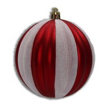 LEDgen ORNPK-STRPB-CDY-12 12 Pack Red and White Assorted Ball Ornaments