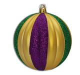 LEDgen ORNPK-STRPB-MARDI-12 12 Pack Green, Gold and Purple Assorted Ball Ornaments