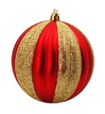 LEDgen ORNPK-STRPB-TRAD-12 12 Pack Red and Gold Assorted Ball Ornaments