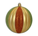 LEDgen ORNPK-STRPB-WOOD-12 12 Pack Lime Green, Copper and Gold Assorted Ball Ornaments