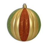 LEDgen ORNPK-STRPB-WOOD-12 12 Pack Lime Green, Copper and Gold Assorted Ball Ornaments