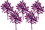 LEDgen PCK-18-LF-PU-5PK 5 Pack 18" Purple Glittered Leaf Pick with Berries