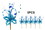 LEDgen PCK13-PS-BL-5PK 5 Pack 13" Blue Poinsettia Glitter Spray Pick with Berries