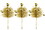 LEDgen PCK16-PN-GO-3PK 3 Pack 16" Gold Glittered Pine Spray with Ball