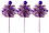 LEDgen PCK16-PN-PU-3PK 3 Pack 16" Purple Glittered Pine Spray with Ball