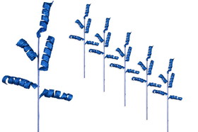LEDgen PCKH-42-TWL-BL-5PK 5 Pack 42" Blue Glitter Pick with 5 Twirled Branches