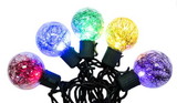 Winterland S-10G40TN5M-12G G40 , Tinsel, 10 Multi-Colored Lights, 5MM LEDs, Green Wire, Stackable Plug