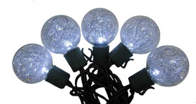 Winterland S-10G40TNPW-12G Pure White LED Lights 10 G40 with Silver Tinsel