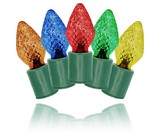 Winterland S-25C75M-8G - 25 Count Standard Grade facitied C7 Multi Colored LED Light Set with in-line rectifer on Green Wire
