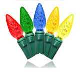 Winterland S-35C65M-4G - 35 Count Standard Grade facitied C6 Multi Colored LED Light Set with in-line rectifer on Green Wire