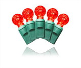 Winterland S-35G12RE-4G - 35 Count Standard Grade facitied G12 Red LED Light Set with in-line rectifer on Green Wire