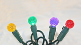 Winterland S-50G15MMMG-4G 50 Count Standard Grade Facitied G15 Removable To A 5MM Conical Multi Colored LED Light Set With In-Line Rectifer On Green Wire