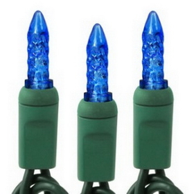 LEDgen S-50M5BL-6G 50 M5 Blue 1/5 Twinkle Lights 6" Spacing on Green Wire
