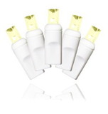 Winterland S-50MMWW-4W 50 Count Standard Grade 5MM Conical Warm White LED Light Set With In-Line Rectifer On White Wire