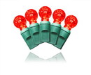 Winterland S-70G12RE-4G - 70 Count Standard Grade G12 Facitied Red LED Light Set with in-line rectifer on Green Wire