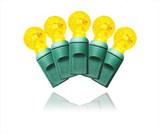 Winterland S-70G12YE-4G 70 Count Standard Grade G12 Facitied Yellow LED Light Set With In-Line Rectifer On Green Wire