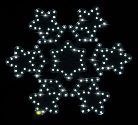 LEDgen SF-LED-SNSTR13-PW 13" LED STAR HEXAGON SNOWFLAKE PW