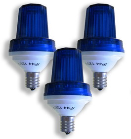 LEDgen STROBE-BL-E17-3PK 3 Pack E17 Base 1W Blue LED Blue Lens 180 Flash / Minute