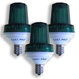 LEDgen STROBE-GR-E17-3PK 3 Pack E17 Base 1W Green LED Green Lens 180 Flash / Minute