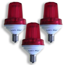 LEDgen STROBE-RE-E17-3PK 3 Pack E17 Base 1W Red LED Red Lens 180 Flash / Minute