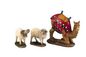 Winterland TK-NAT-14-ANM-2 TK-NAT-14-ANM-2 - 3 pc Camel and Awassi Sheep set for 14" Nativity Set