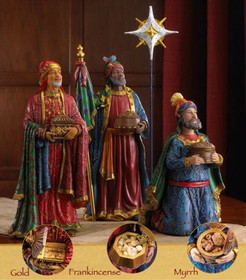 LEDgen TK-NAT-14-KNG 14" Three Kings Real Life Nativity 4 Piece Set